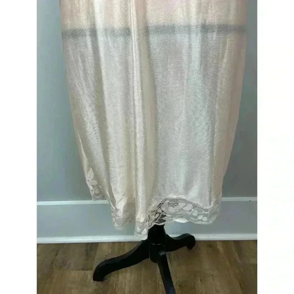 Vtg 50s Stretta Nylon Nightgown Babydoll Midi Light Pink Lace Slip Dress S/M - Picture 4 of 11